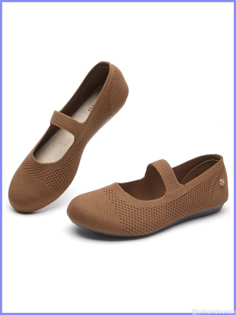Knit Ballet Flat Slip-On Round Toe Walking Dressy Casual